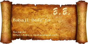 Babaji Beáta névjegykártya