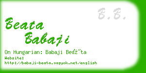 beata babaji business card